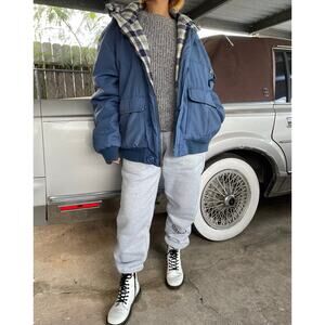 🔥Vintage Midwest Traders Unisex Utility Retro Bomber Jacket Plaid Blanket lined